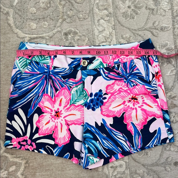 Lilly Pulitzer Pink and Blue Floral Women's Shorts - Picture 2 of 5